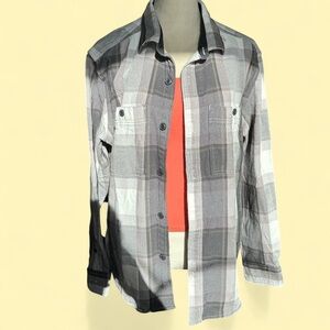 Old Navy Gray Plaid Shirt